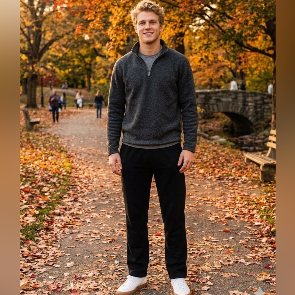 RedHead Men's Black Sweatpants Fleece Straight Leg Lounge Pants Large